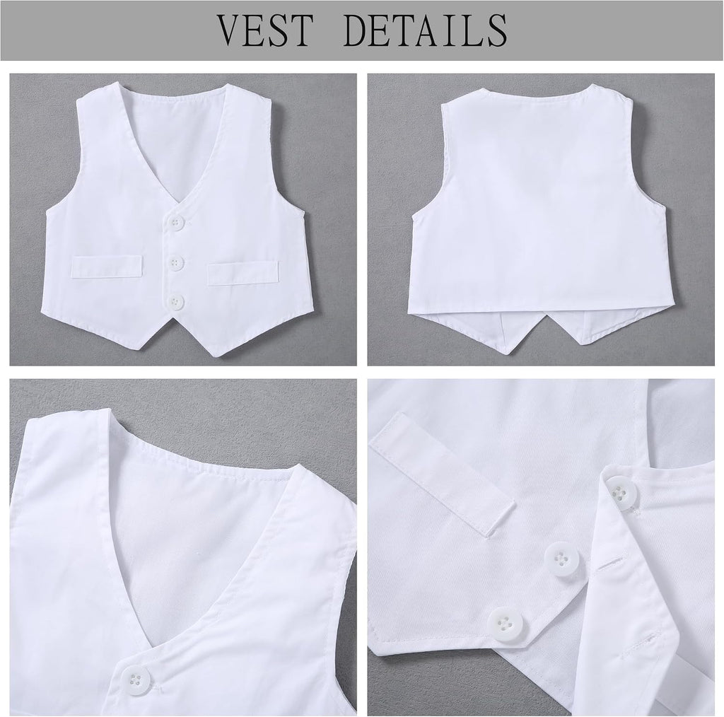 Baby Boy Clothes Suits Baby Boy's Baptism Outfits Jumpsuit Gentleman Wedding Suit Set White