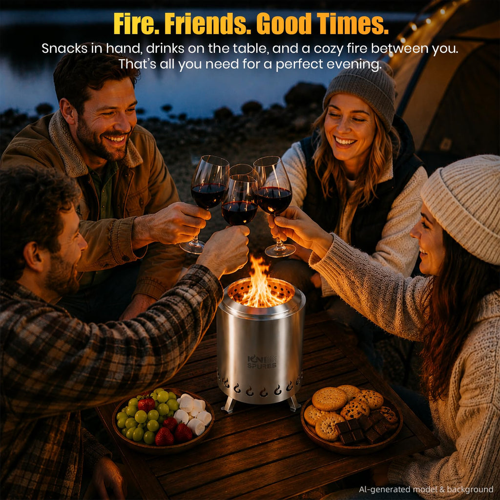 Tabletop Fire Pit, 7.1 Inch Smokeless Fire Pit, Portable Small Fire Pit with Carry Bag, Wood & Pellet Fueled Mini