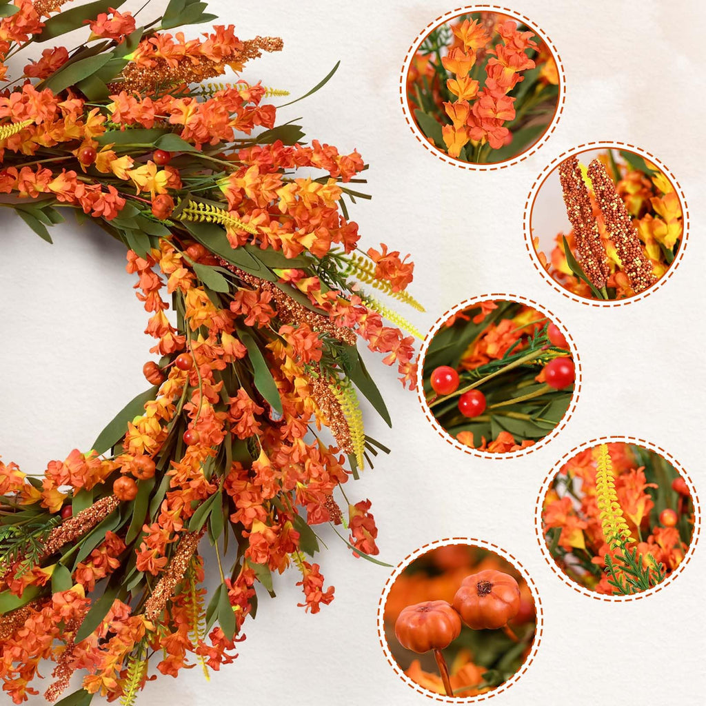 24 Inch Fall Wreaths for Front Door Outside