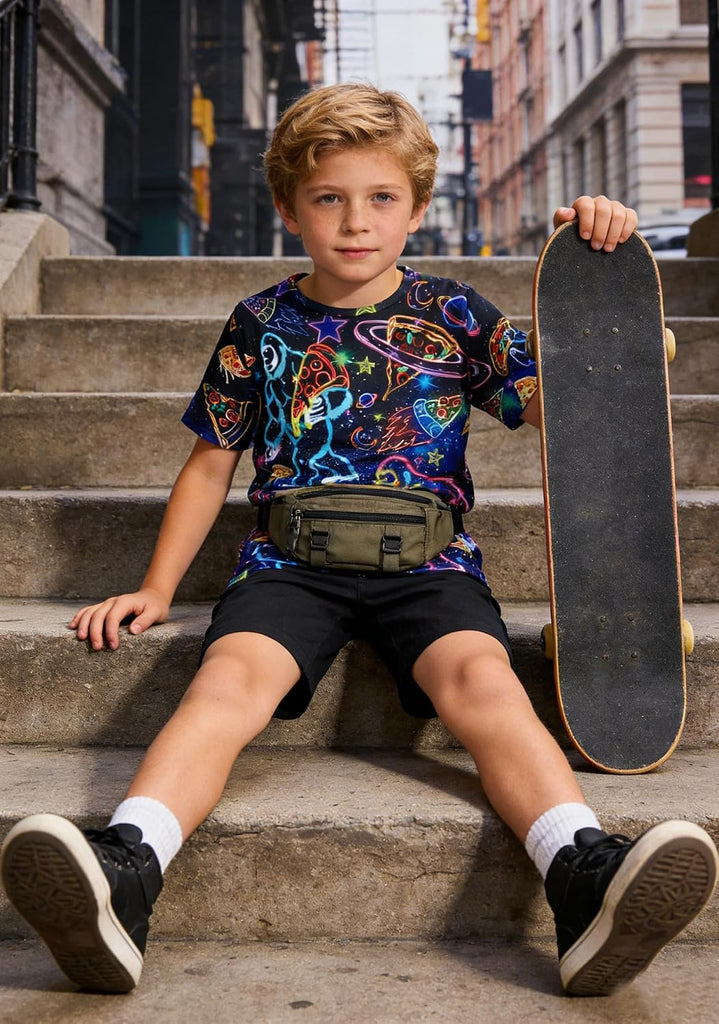Boys T-Shirt Kids Cool Short Sleeve 3D Graphic Shirts for Boy