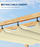 10 x 13 ft Wood-Grain Aluminum Pergola Outdoor Pergola with  - Image 4