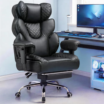 Big and Tall Gaming Chair Ergonomic Heavy Duty Office Chair Racing Seat with Adjustable Lumbar Pillow Footrest 150°