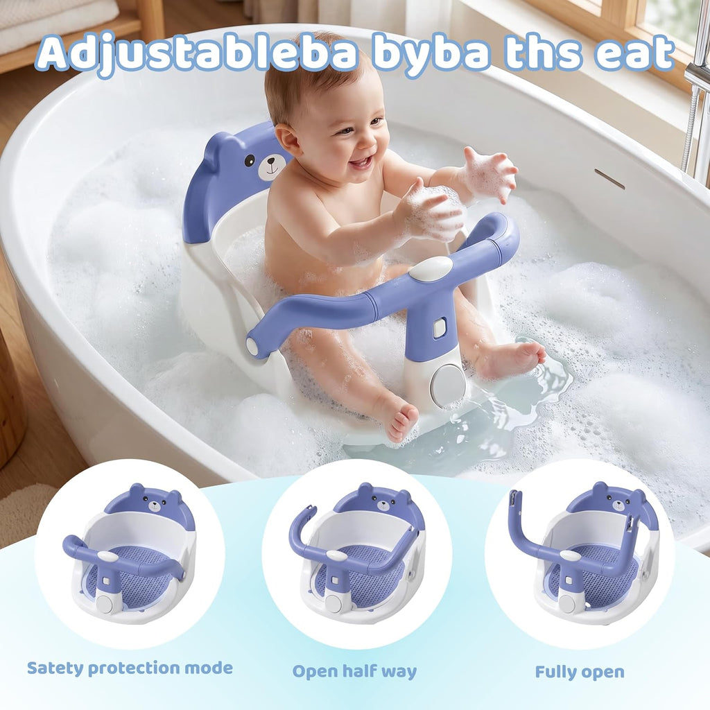 Bath Seat for Babies 6 Months & up Non-Slip Toddler Bath Seats for Sitting Up Infant Bathtub Chair with Suction Cups