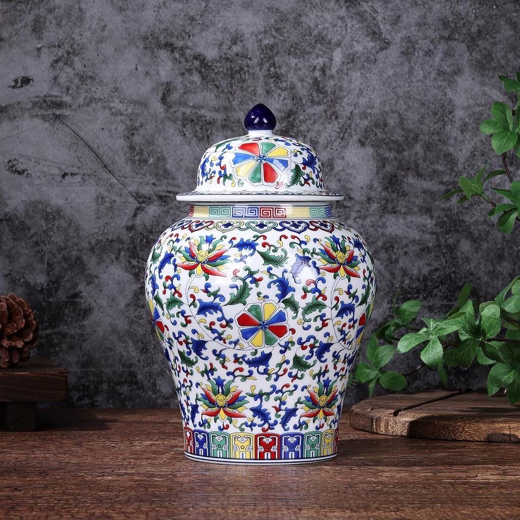 Chinoiserie Ginger Jar - Blue and White Porcelain General Jar, Handmade Ceramic Vase Décor, Classic Chinese Style