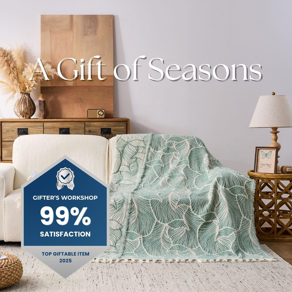 Chenille Cotton Throw Blanket for Couch, Lightweight Boho Blanket for Bed Sofa Chair Living Room Outdoor Soft Woven