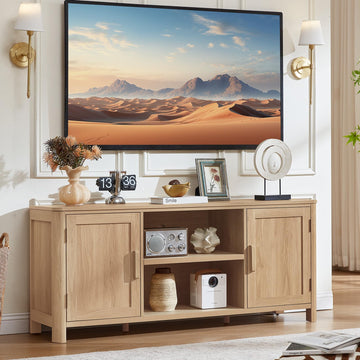 Farmhouse 55" Natural Oak Tv Stand, Tv Consoles