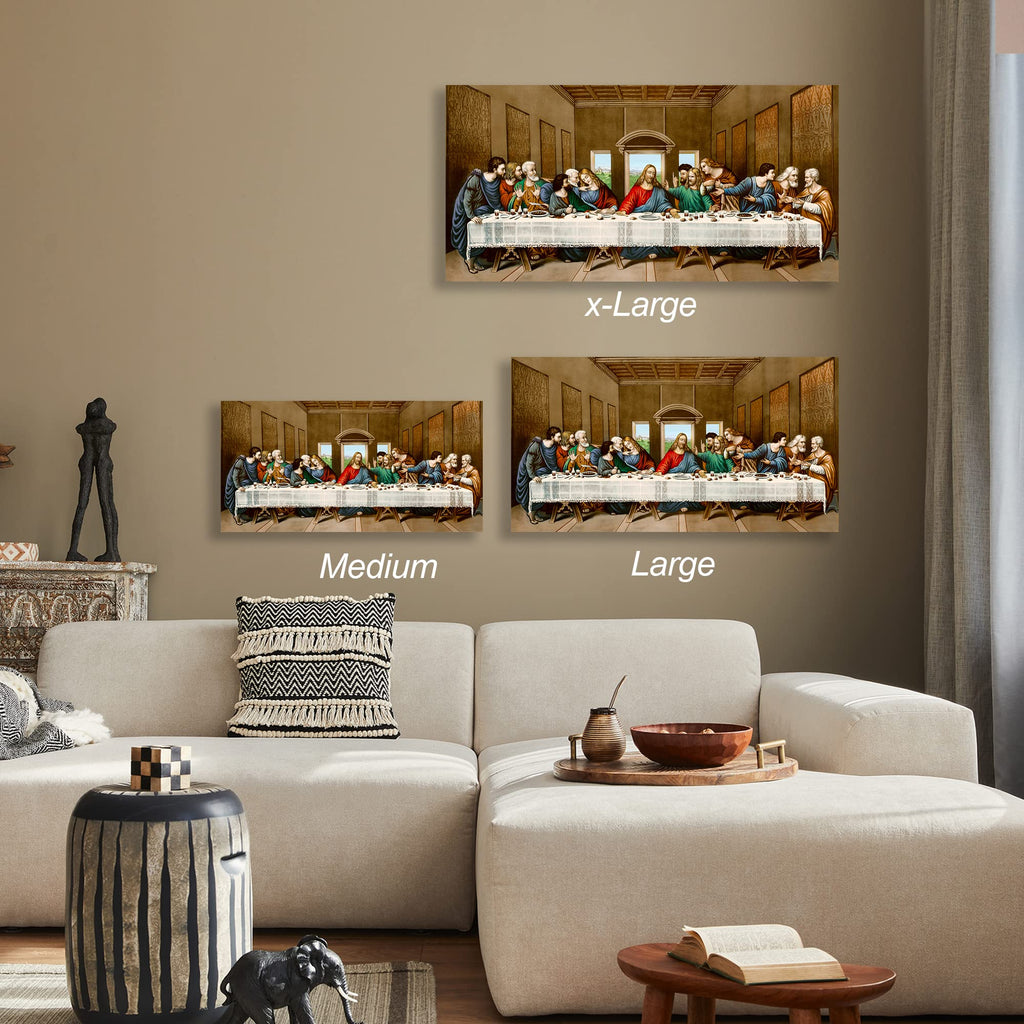 Last Supper Classic Art Reproductions, Giclee Canvas Prints Wall Art Decor, 36x18x1.5 inches