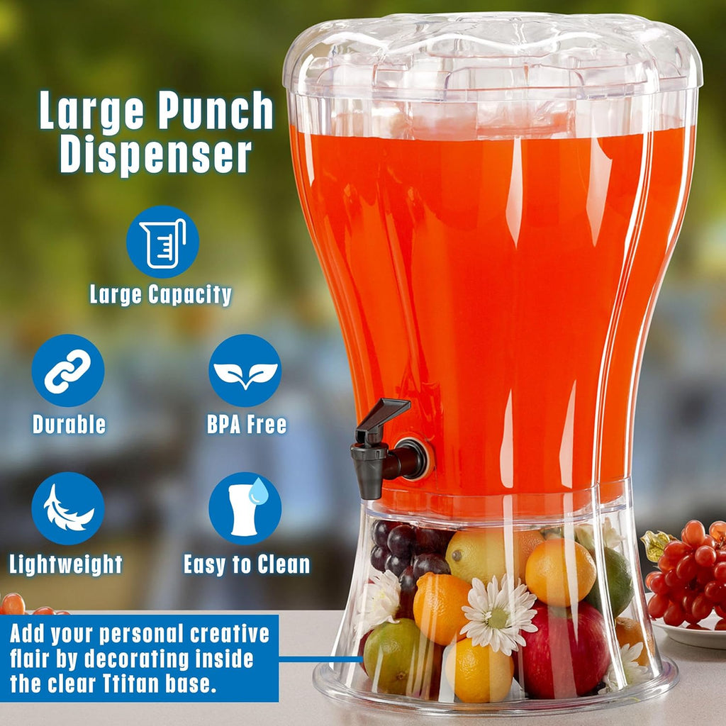 3.5 Gallon Beverage Dispenser with Stand, Spigot and Ice Cone