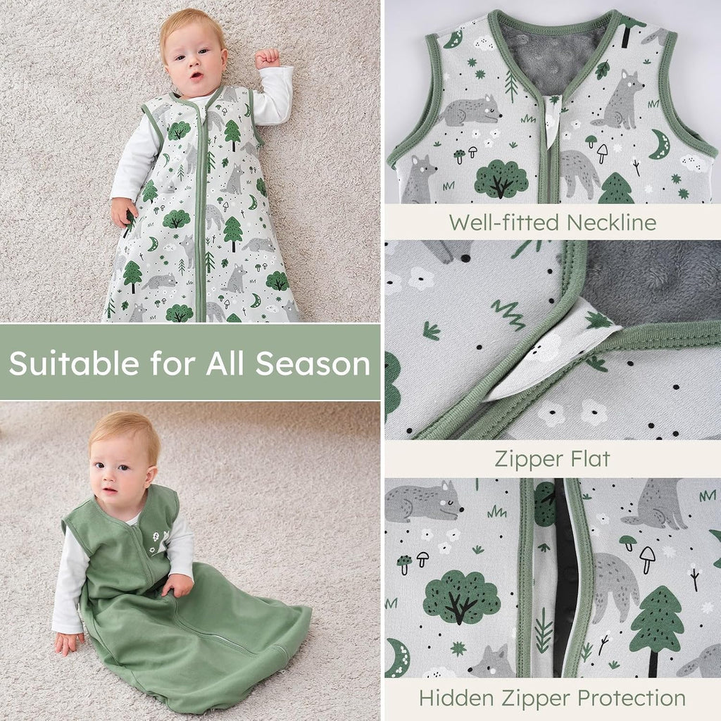 Baby Sleep Sack TOG 1.5 with Plush Dots Lining 2 Pack
