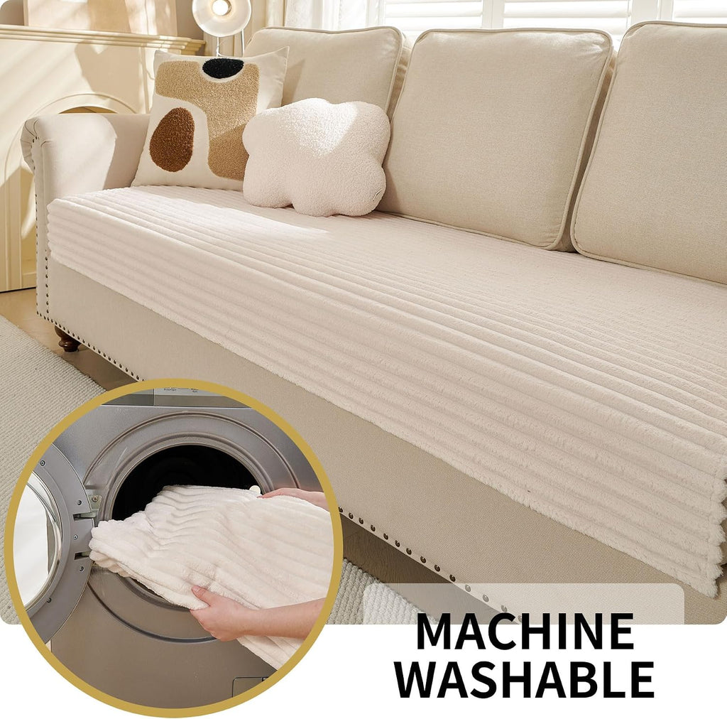 Waterproof Couch Cover for Dogs Washable, Faux Fur Pet Couch Covers for Sofa, Soft Dog Bed Cover Non-Slip Couch Covers