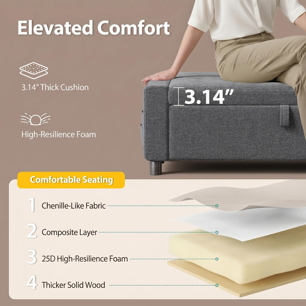 Upholstered Bench Rectangle Ottoman with Storage Modern Benches