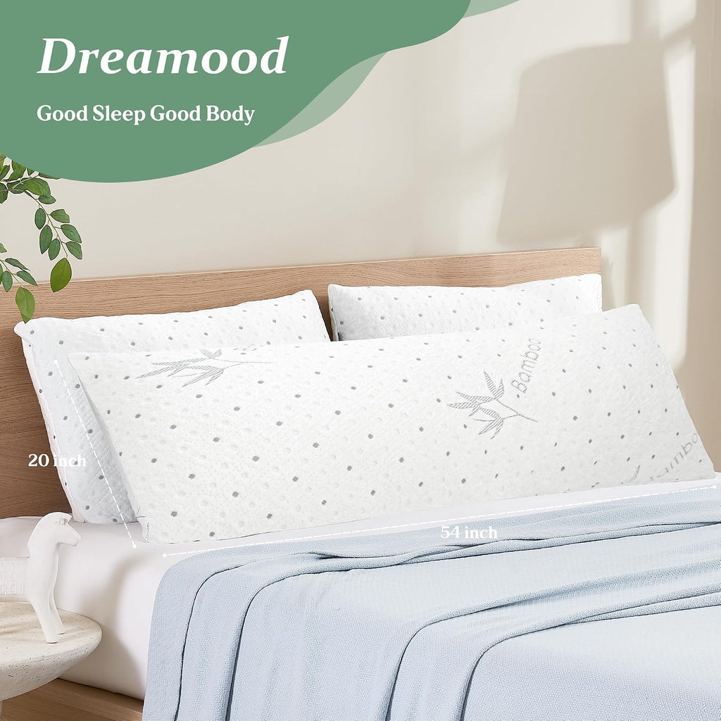 Body Pillow Shredded Memory Foam with Pillowcase for Adult | Adjustable Foam Pregnancy Long Full Bed Body Pillows for