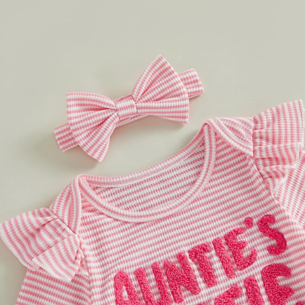 Aunties Bestie Baby Clothes Girl Romper Bell Bottoms Pants Set