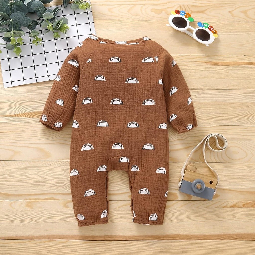 Newborn Baby Girl Boy Clothes Unisex Long Sleeve Jumpsuit Romper Cotton Linen One Piece Outfits