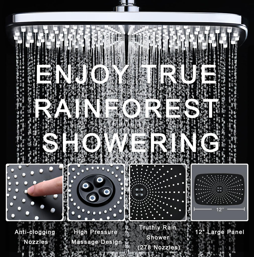 Rain Shower Head with Handheld Showerhead, Chrome 1.75GPM 460311
