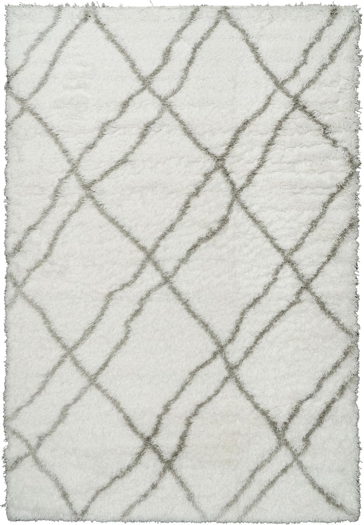Ivory/Grey Shag Area Rug - Style 7431-100