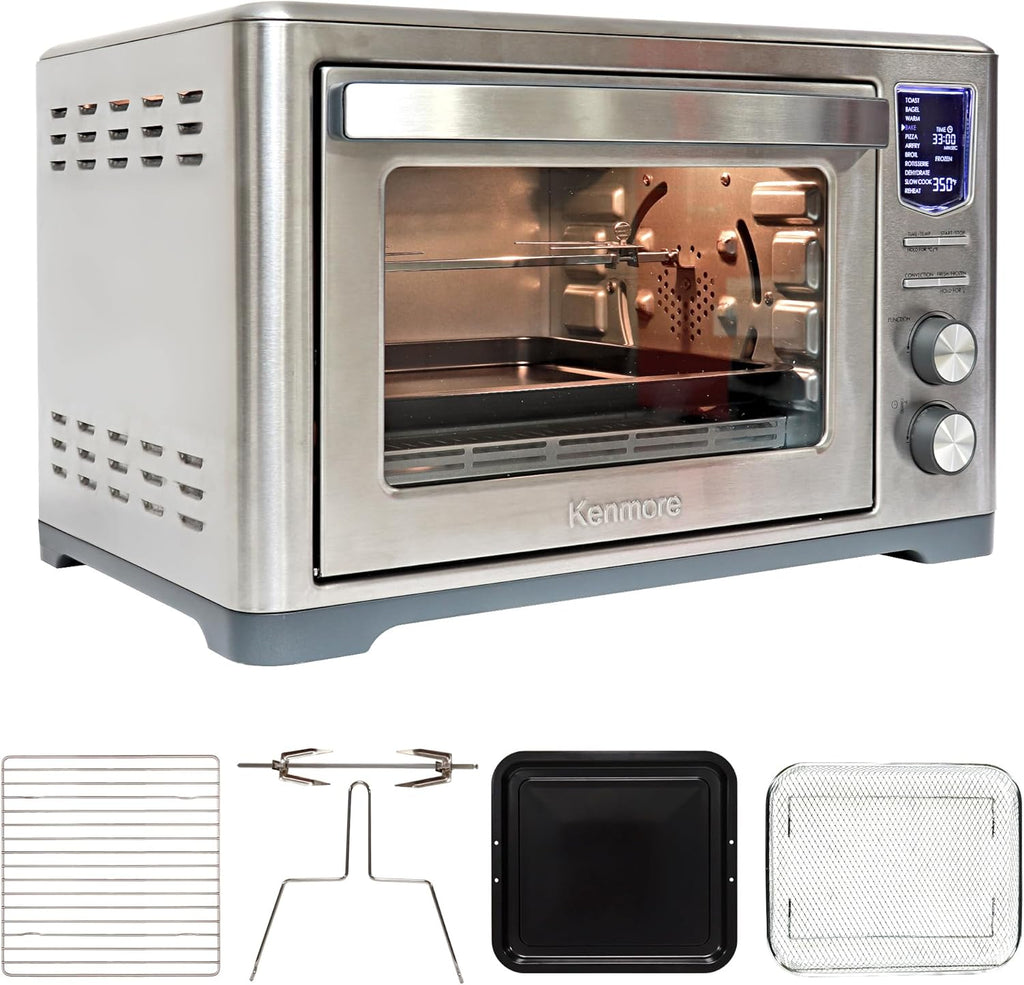 Digital 11-In-1 Air Fryer Toaster Oven Combo 26 Qt Convection Rotisserie Dehydrator Bake Broil 1800 Watts