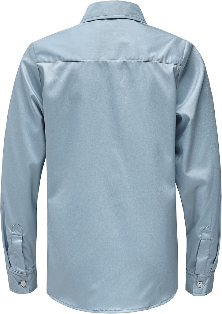 Boys Stretch Dress Shirts Wrinkle Free Long Sleeve Button Down Shirt