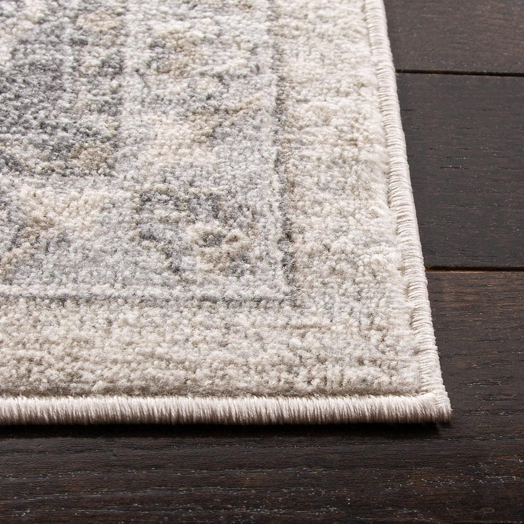 Area Rug 12x15 - Brentwood - Large - Cream & Grey, Medallion Distressed Design, Non-Shedding & Easy to Clean