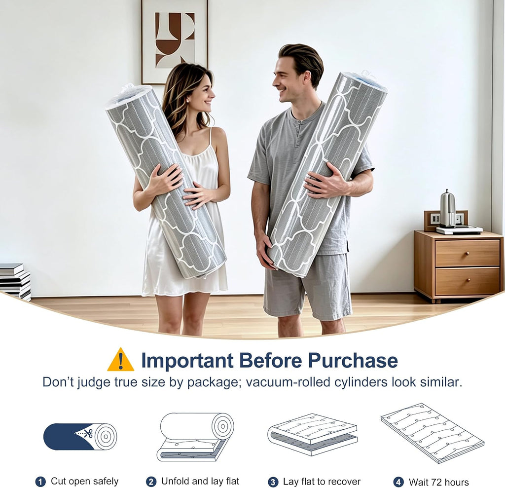 6th Generation Japanese Floor Futon Mattress - Extra-Thick 9-Layer Modern Futon with 100% High-Density Foam, Portable