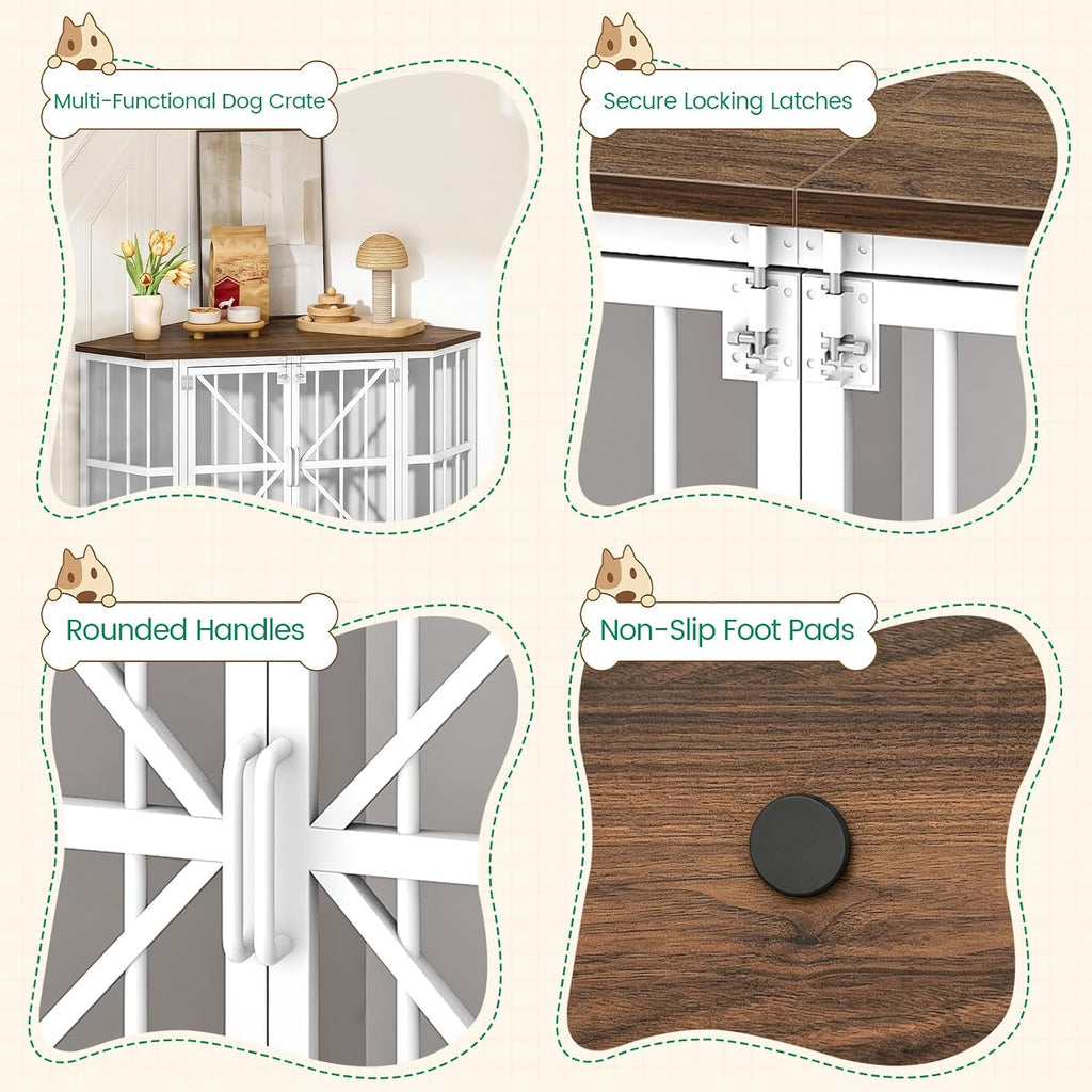 Corner Dog Crate Furniture for Medium Dogs