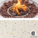 2-Piece Outdoor Propane Fire Pit Table Set w Tank Table, 28" Terrazzo Round Fire Table (Certified, 40,000 BTU) w 16" Tank Cover Side Table 20lb - Image 3