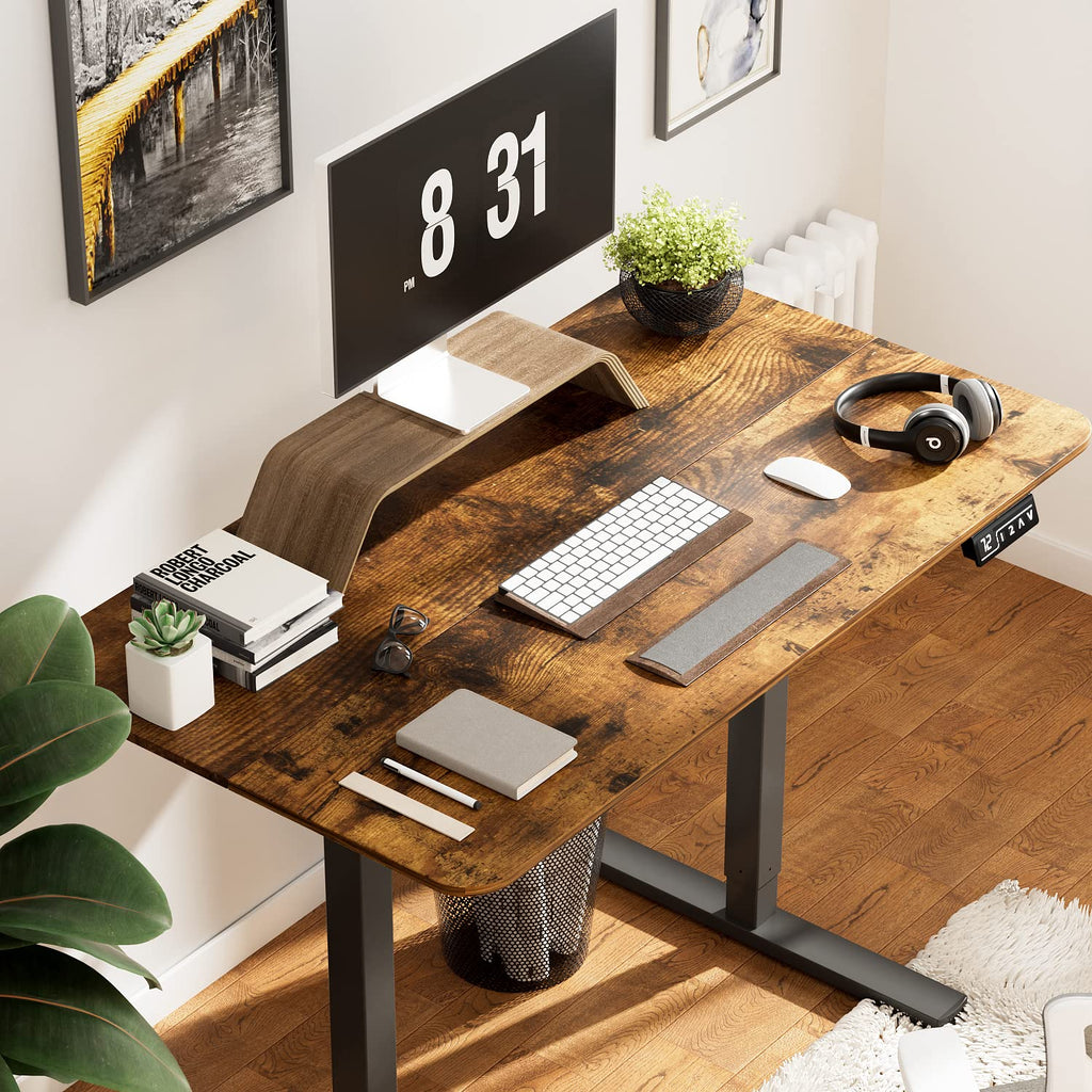 Height Adjustable Electric Standing Desk, Memory Home Office Sit Stand up Desk with Phone Holder and USB Charging