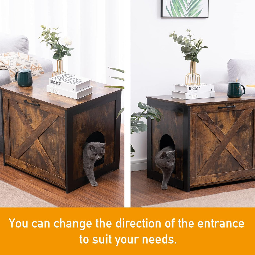 Cat Litter Box Enclosure, Hidden Litter Box Furniture, 23.6 Inches