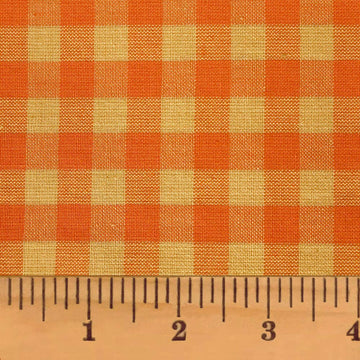 Pumpkin Orange 5 Primitive Homespun Cotton Plaid Fabric by - Sold by The Yard