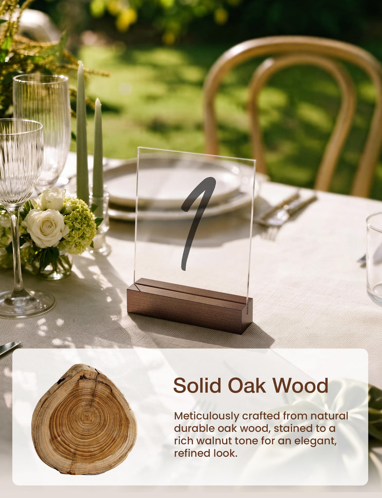 10PCS Oak Wood Place Card Holder for Acrylic Signs, Table Number