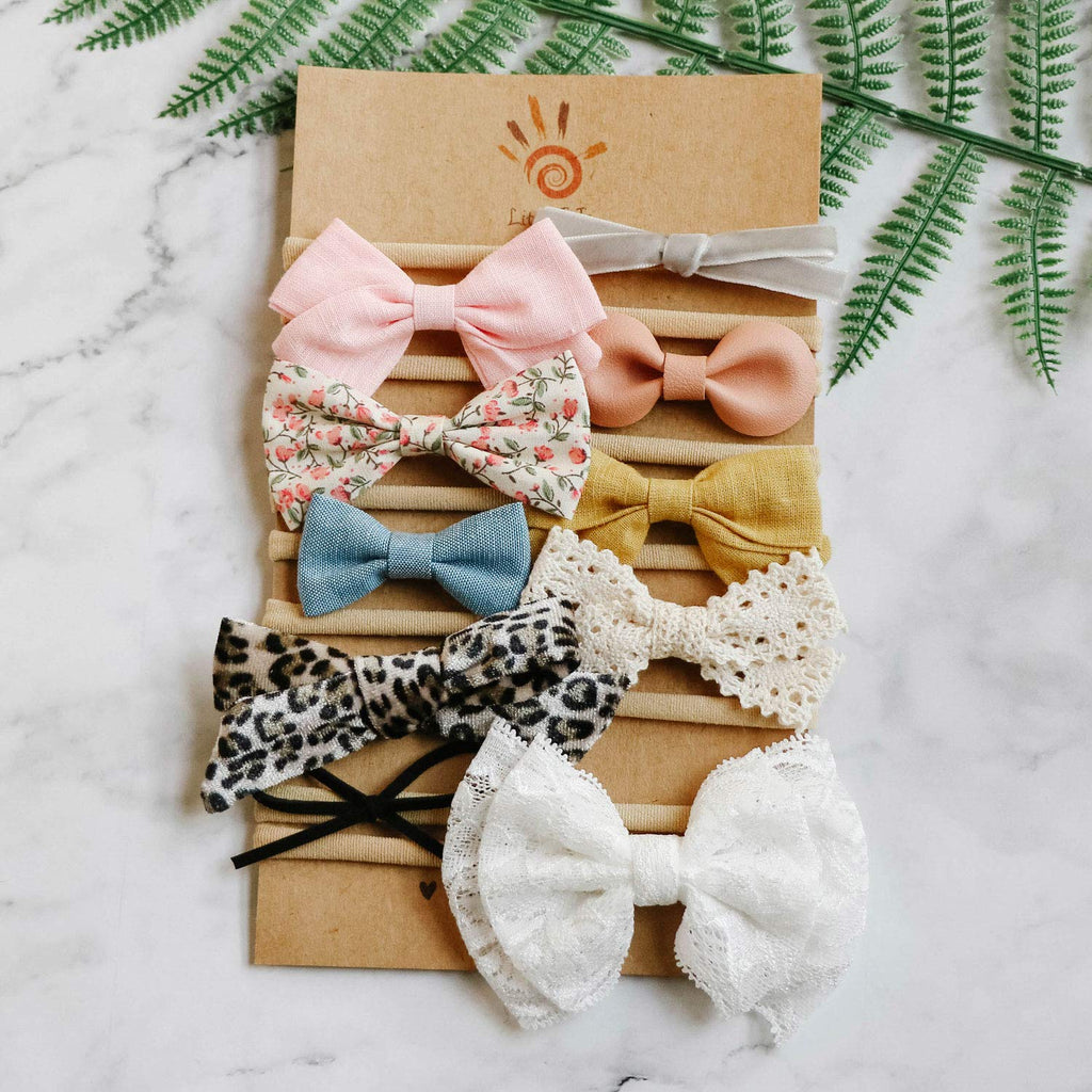 Baby Girl Headbands and Bows, Newborn Infant Toddler Nylon Hairbands Hair Accessories