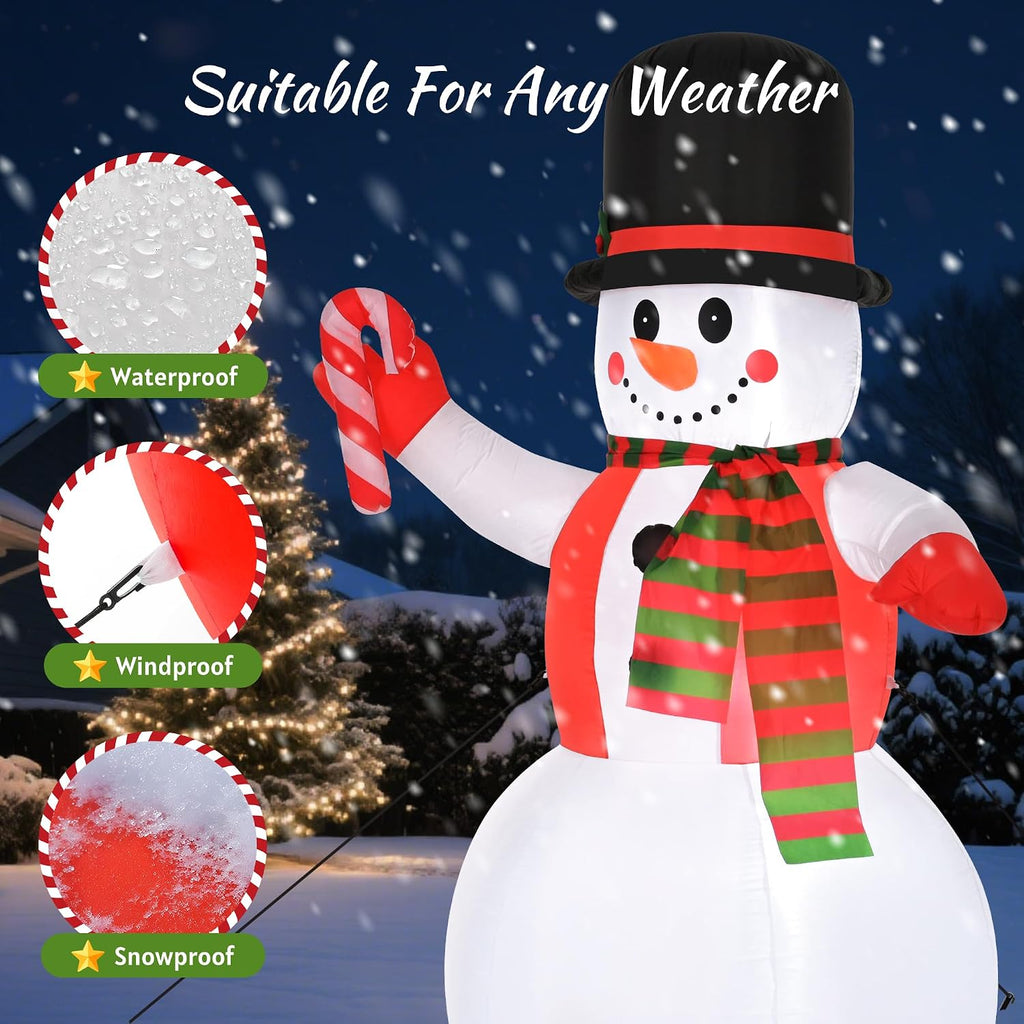 8 FT Christmas Inflatables Yard Decorations Snowman Outdoor, Giant Christmas Blow Ups Outdoor Decor Waterproof with