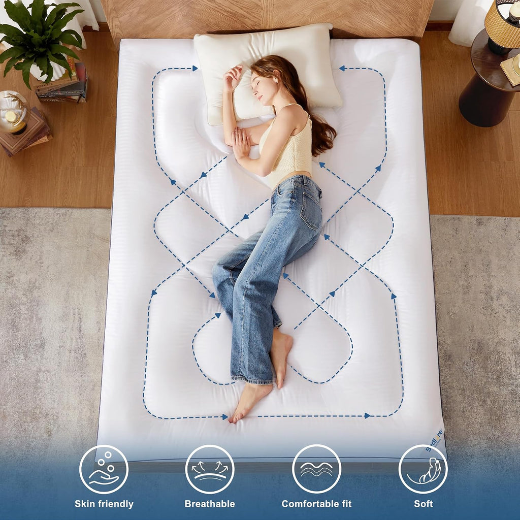 Queen Mattress Topper, Thick Pillow Top Bed Cover Soft Mattress Pad | Mattress Cover for Back Pain Relief,Cooling