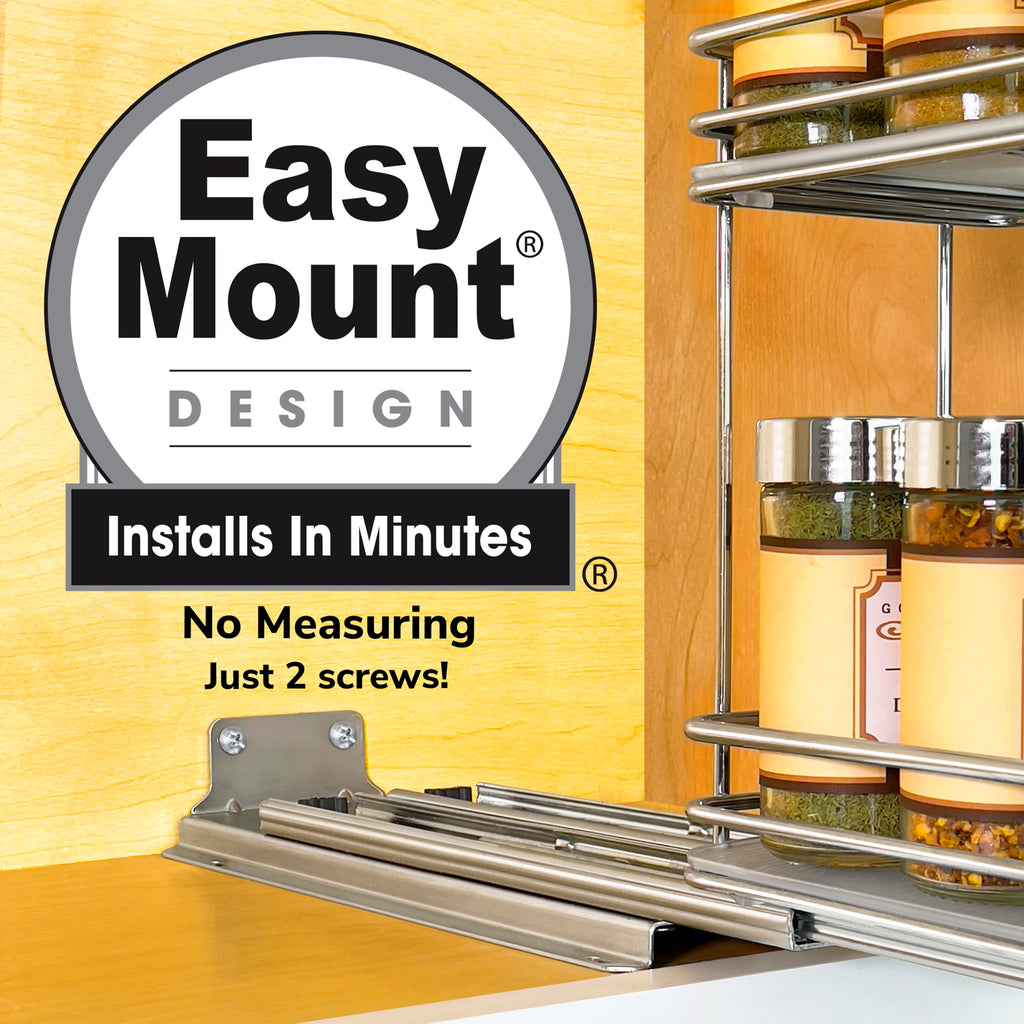 Pull Out Spice Organization for Cabinets - 4-3/8 inch Wide - Spice Rack for Inside Cabinets, Slide Out Spice Rack