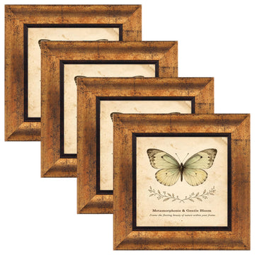 5x5 Picture Frames Set of 4, Rustic Retro Photo Frame(Gold)