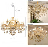 Luxury Cognac Crystal Chandelier 18 Lights,Contemporary K9 Crystal Ceiling Chandelier Lighting Fixture Candle Style E12 Base for Dinning Living Room Bedroom Hallway (18 Lights) A110-B09BM3XBRG