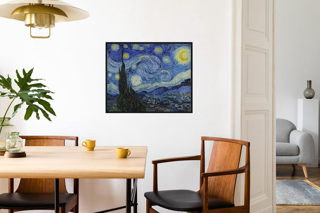 Starry Night Van Gogh Unframed Wall Art Print Poster, Vintage Landscape Painting Wall Art, Bathroom Decor 121B