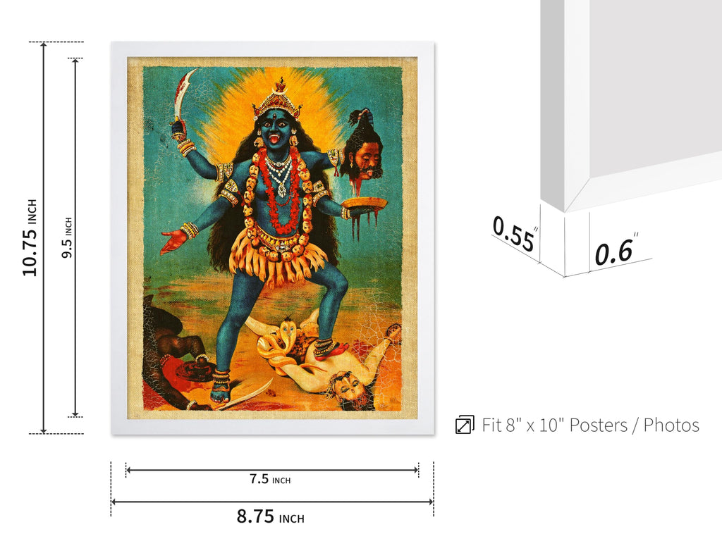 Master Vintage Raja Ravi Varma Poster - Retro Mythology Print - Gift for Artist, Friend - Kali, Shiva's Body On The
