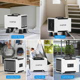 Crawl Space Dehumidifier with Drain Hose, 80 Pint Commercial Dehumidifier for Basement, Home Use, Water Damage