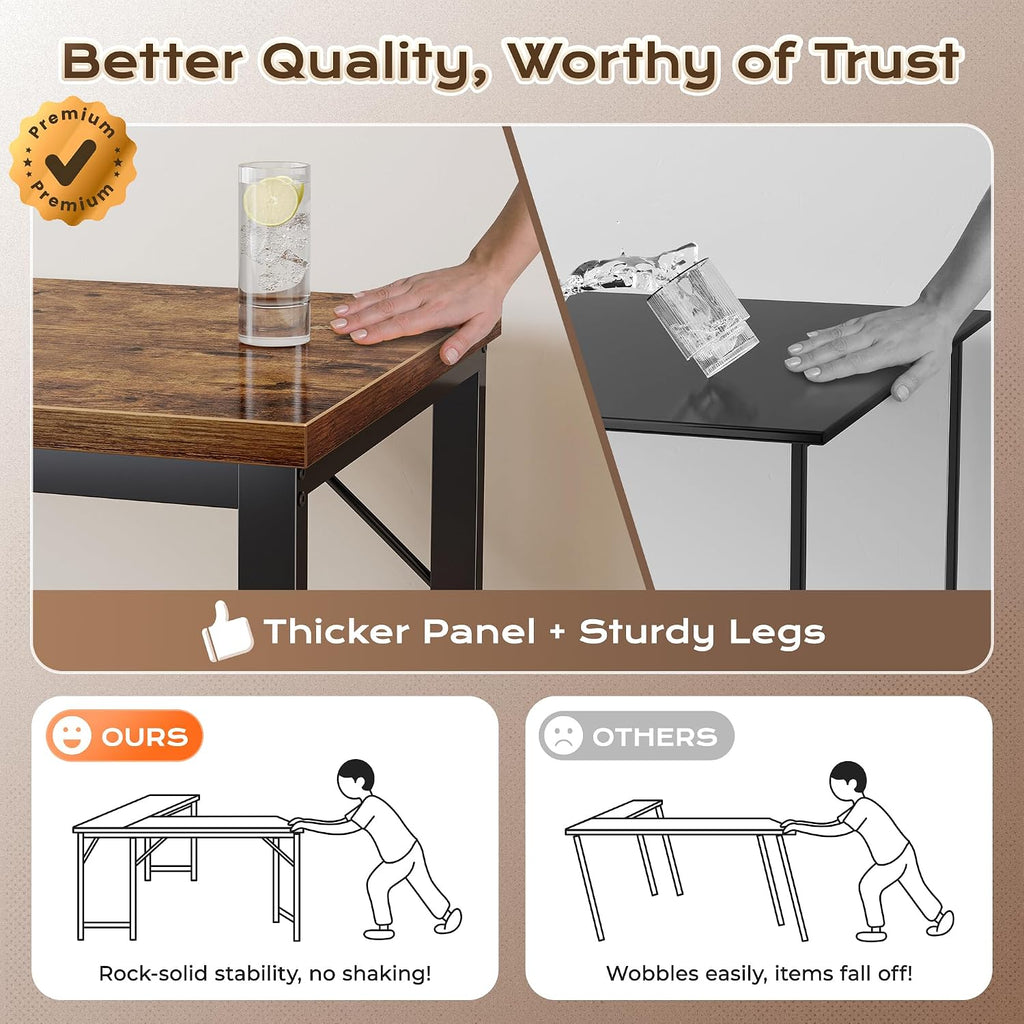 63 Inch L Shaped Desk with Power Outlets & 0.95 Inch Thicker Desktop | Reversible Computer Desk, Larger Office Corner