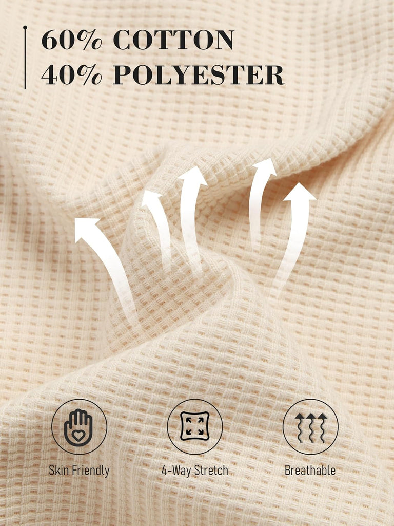 4 Pack Boys Long Sleeve Shirts Henley Neck Basic Waffle Knit Tops Tee for Kids Boys Thermal Shirt