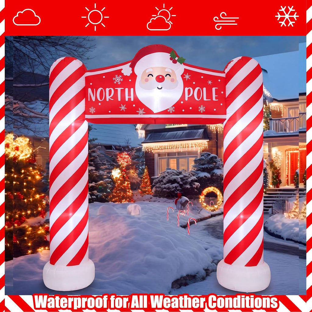 9 ft Christmas North Pole Sign Xmas Inflatable Arch Outdoor Decor