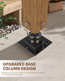 10x10 Ft Outdoor Pergola with Retractable Canopy Metal Gazebo Imitation Wood-Grain Column with Side Mesh Screen