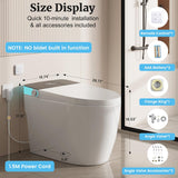 Smart Toilet with Heated Seat & Dual Auto Flush, Foot Sensor