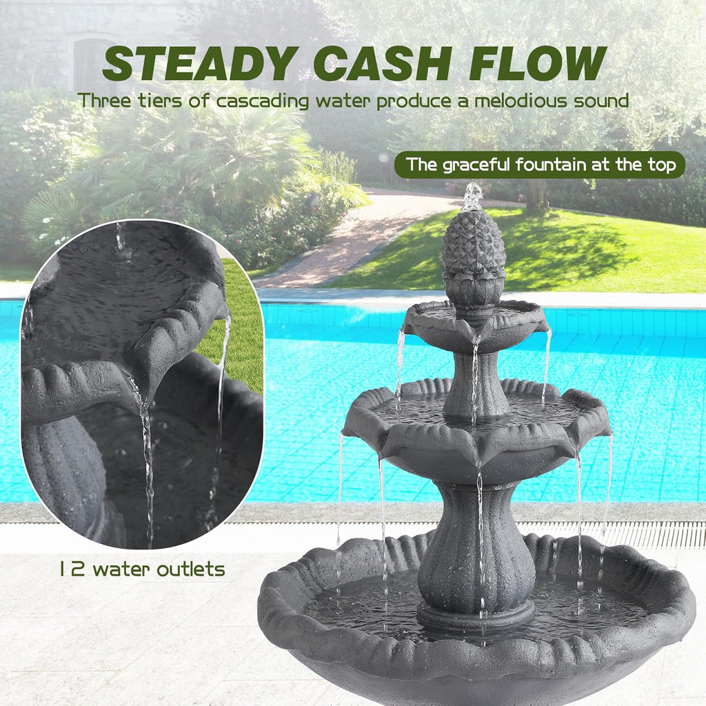 47.4'H Italian Outdoor Garden Water Fountains, Fountains and Waterfalls Outside