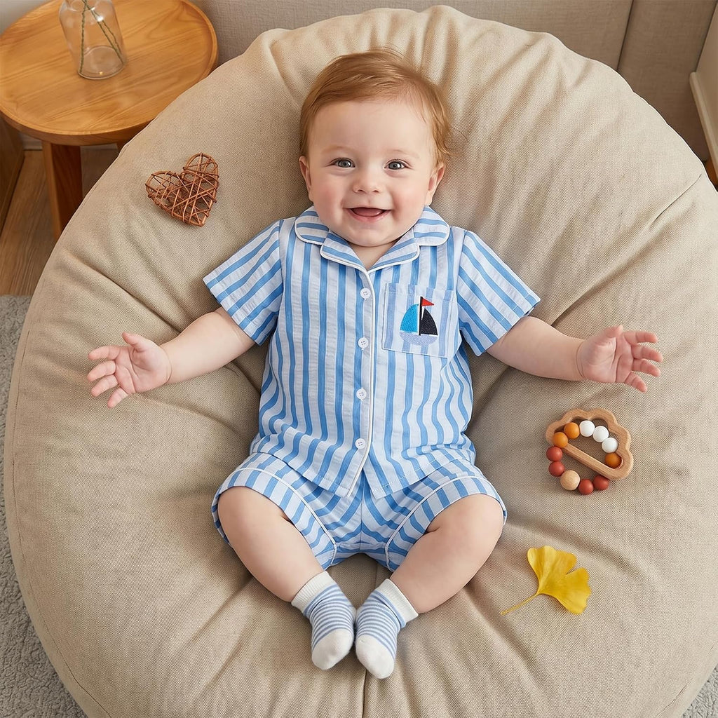 Kids Toddler Boy Pajamas Summer Shirt Top and Shorts Set