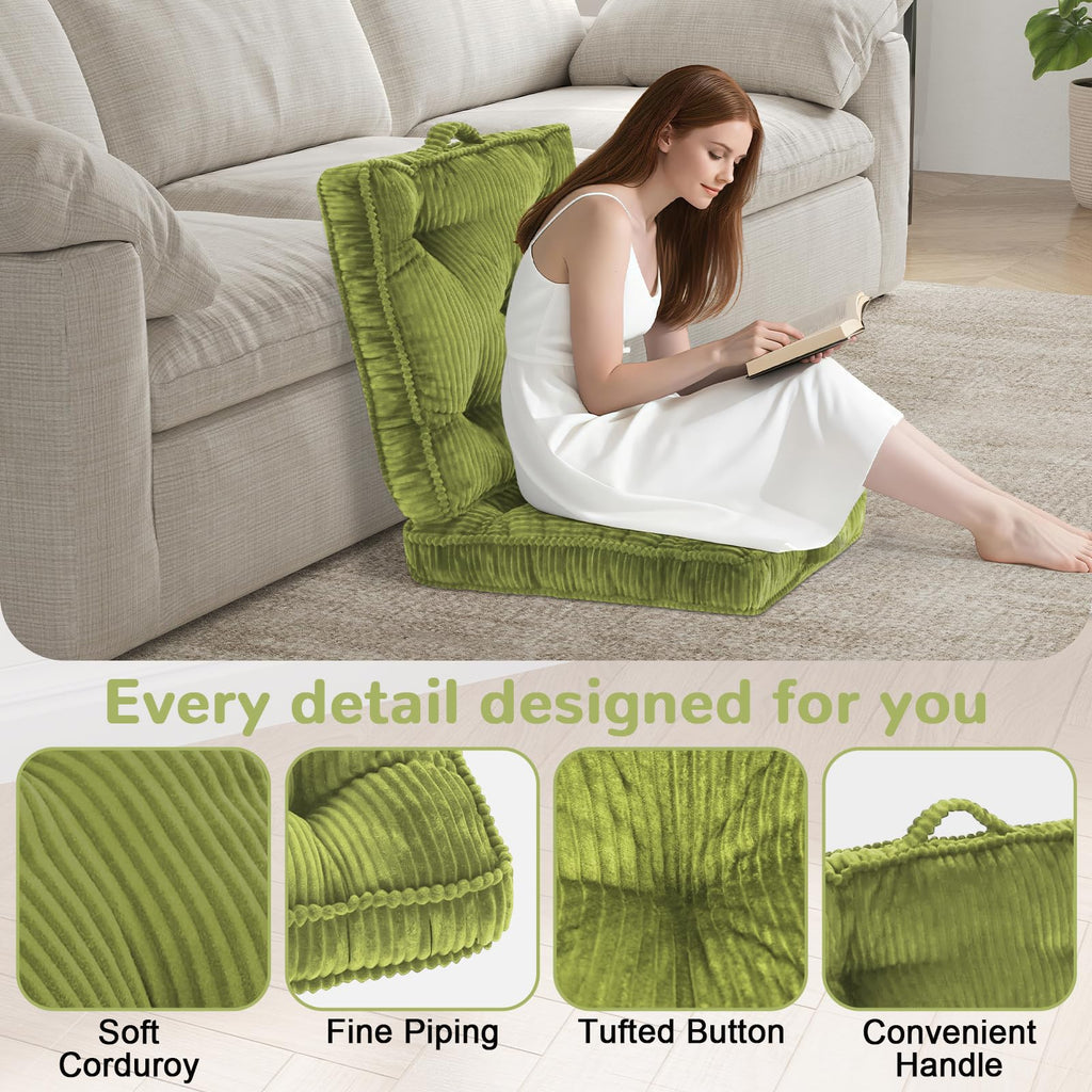 Meditation Floor Cushion, 24x24 Tufted Floor Pillow for Adults