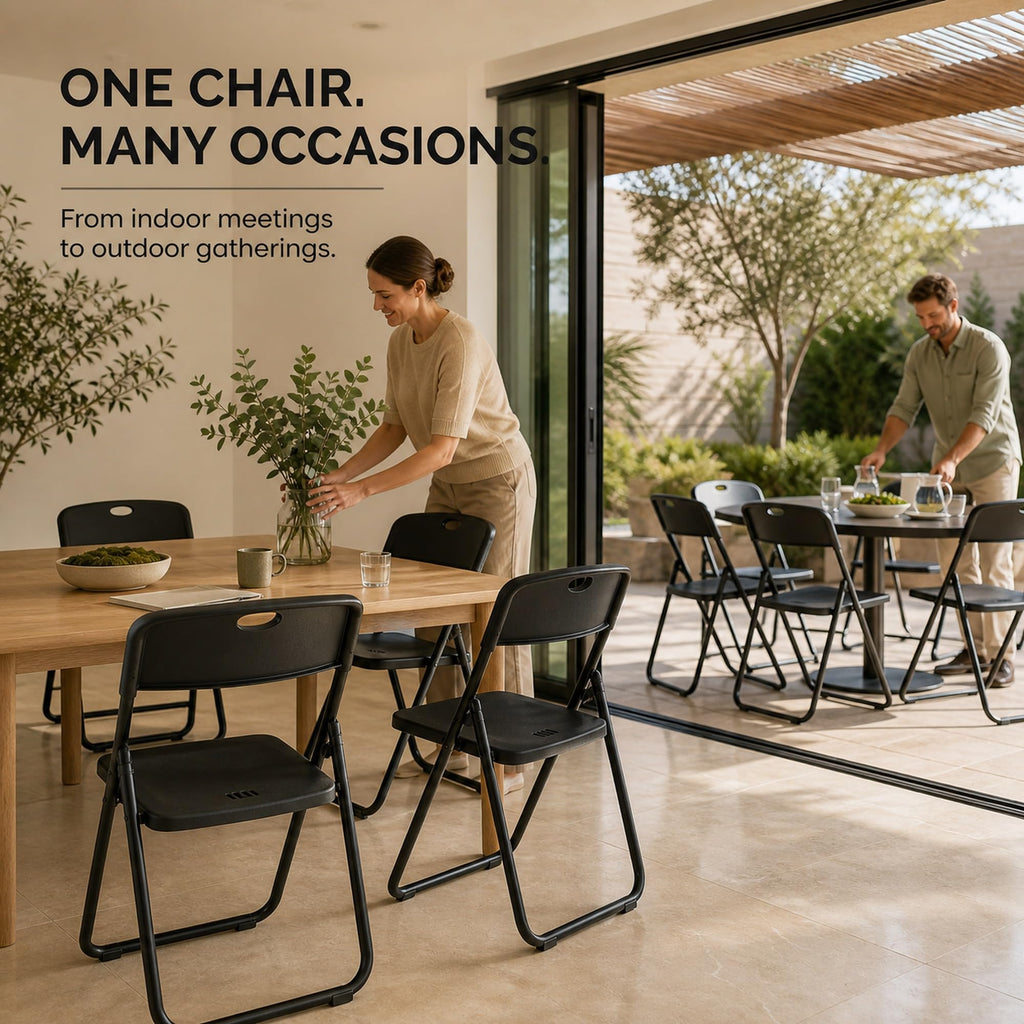 Heavy-Duty Folding Chairs 30 Pack, 350 Lbs Capacity Stackable Black