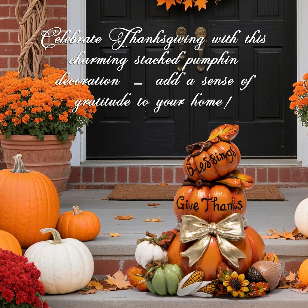 Stacked Scarecrow Figurine, Fall Thanksgiving Indoor Decor