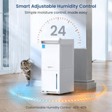 4,500 Sq.Ft Energy Star Most Efficient 2025 Dehumidifier, Max 80 Pint/D Dehumidifier for Basement with Drain Hose